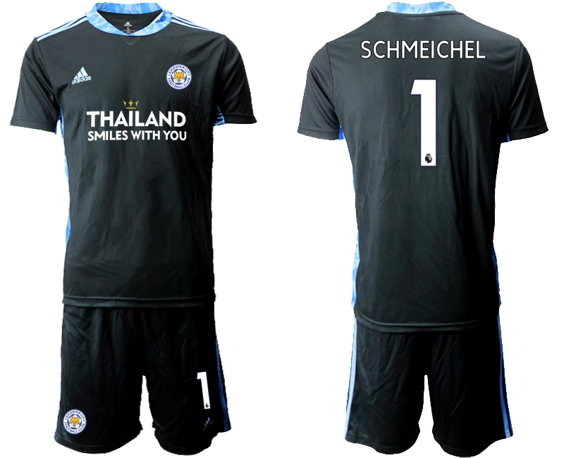 Men 2020-2021 club Leicester City black goalkeeper #1 Soccer Jerseys->leicester city jersey->Soccer Club Jersey